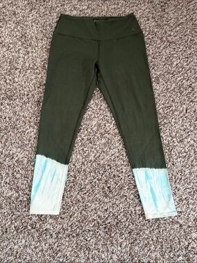 J Jill Pants Womens Small Green Blue Tie Dye Leggings Pull On